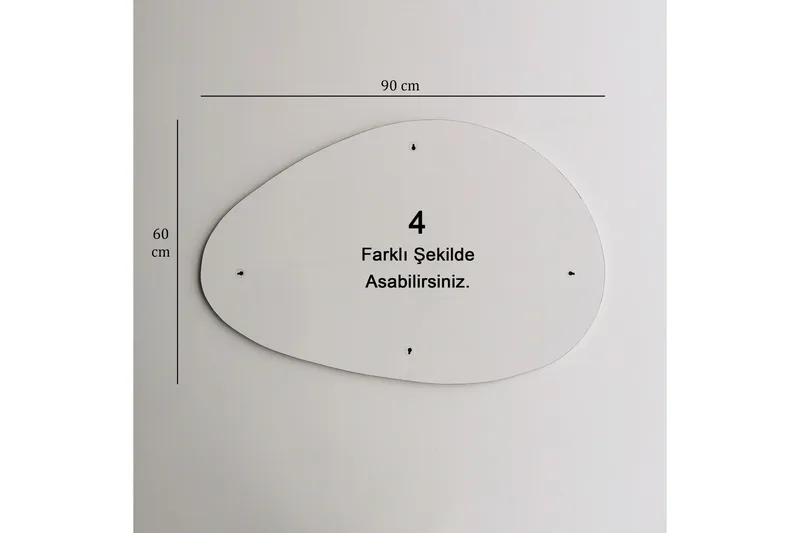 Spegel 60x90 cm - Svart - Inredning - Spegel - Väggspegel