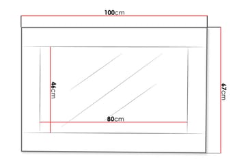 Spegel Cezar 100x2x44 cm - Beige/Grå - Inredning - Spegel - Väggspegel