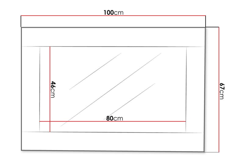 Spegel Cezar 100x2x44 cm - Beige/Grå - Inredning - Spegel - Väggspegel