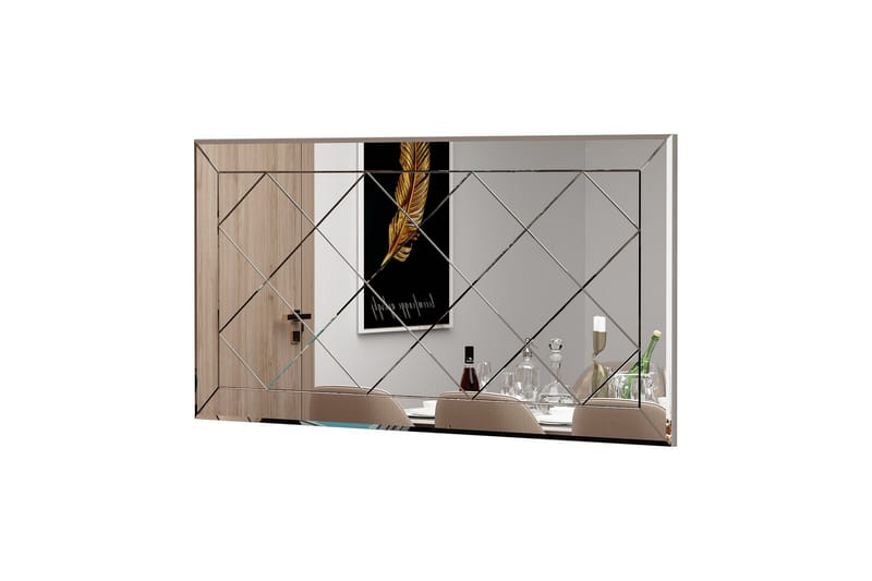 Spegel Chakra 60 cm Rektangulär - Vit - Hallspegel - Väggspegel