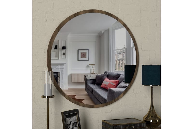 Spegel Coner 59 cm - Valnöt - Hallspegel - Väggspegel