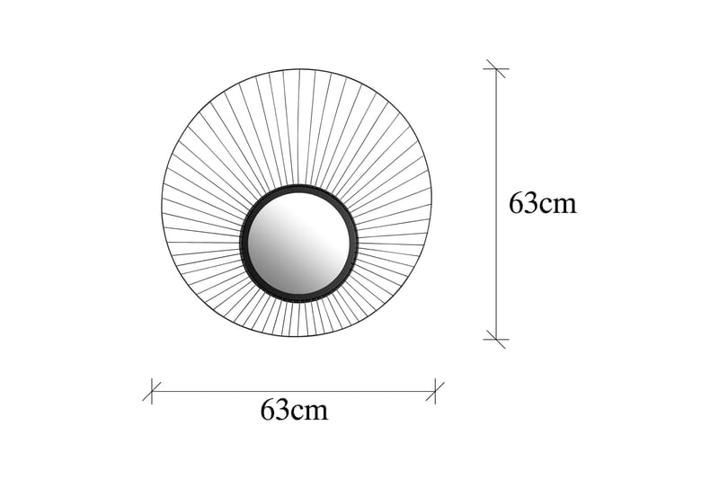 Spegel Daisy 63 cm - Svart - Hallspegel - Väggspegel