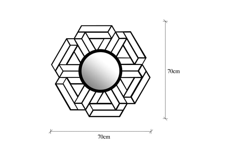 Spegel Diagonal - Svart - Hallspegel - Väggspegel