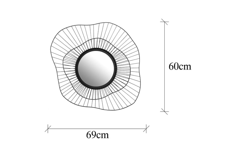 Spegel Euro Flora - Svart - Hallspegel - Väggspegel