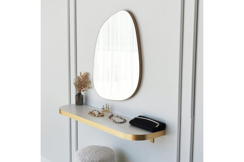 Spegel Greevston 58 cm Asymmetrisk - Guld - Inredning - Spegel - Väggspegel