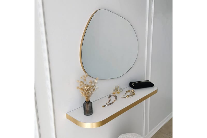 Spegel Gustow 75 cm Rektangulär - Guld - Hallspegel - Väggspegel
