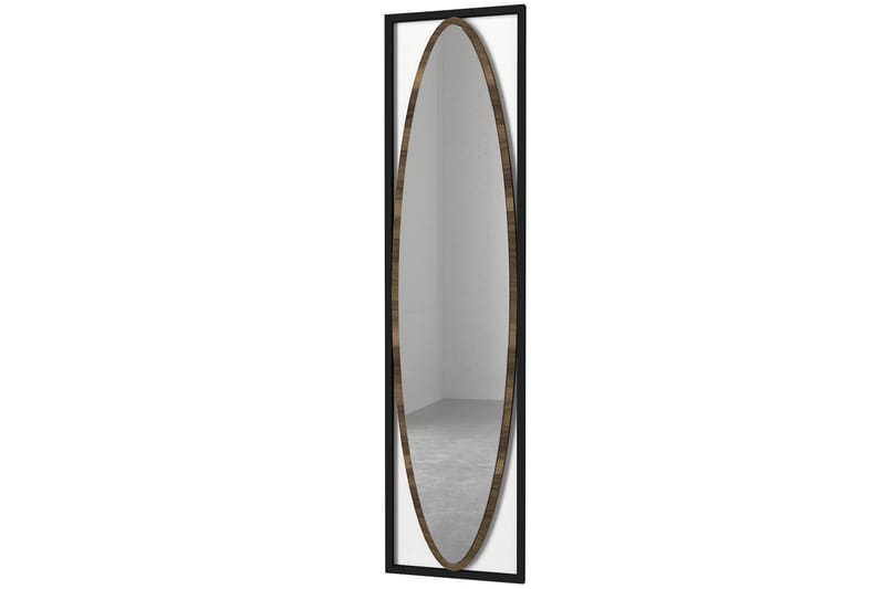 Spegel Jeanifer 39 cm - Svart|Valnöt - Hallspegel - Helkroppsspegel - Väggspegel