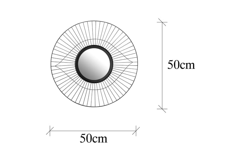 Spegel Kafes - Svart - Hallspegel - Väggspegel