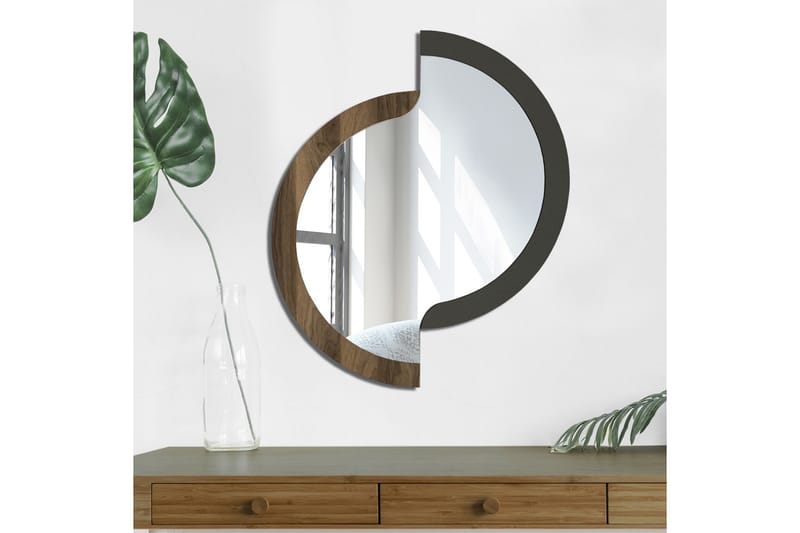 Spegel Kirkness 59 cm - Valnöt|Svart - Hallspegel - Väggspegel