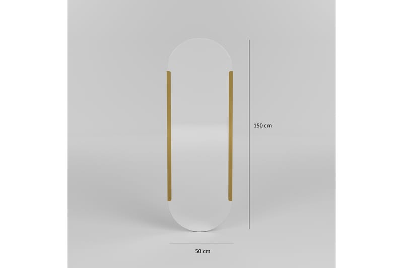 Spegel Last 50 cm Rektangulär - Guld - Hallspegel - Helkroppsspegel - Väggspegel