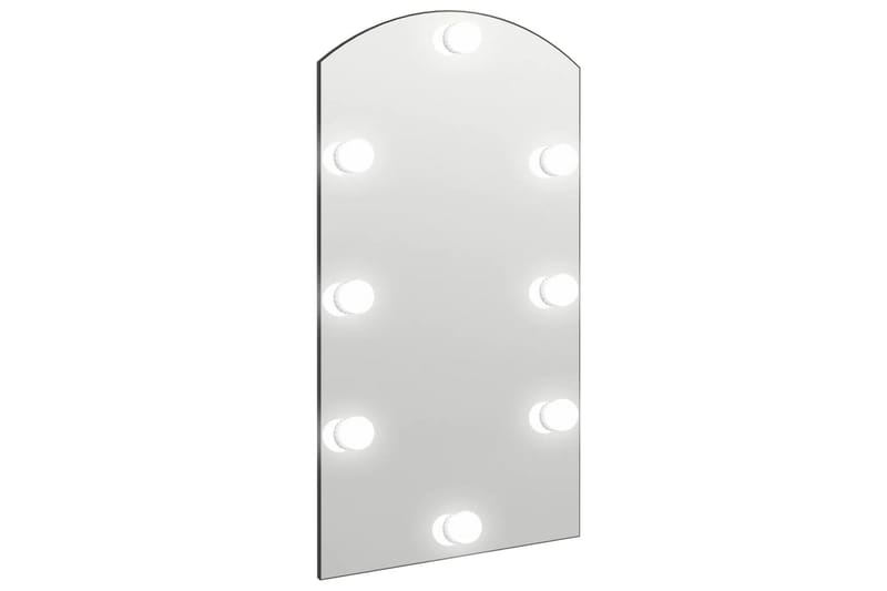 Spegel med LED-lampor 90x45 cm glas valvformad (335864+32608 - Silver - Hallspegel - Väggspegel