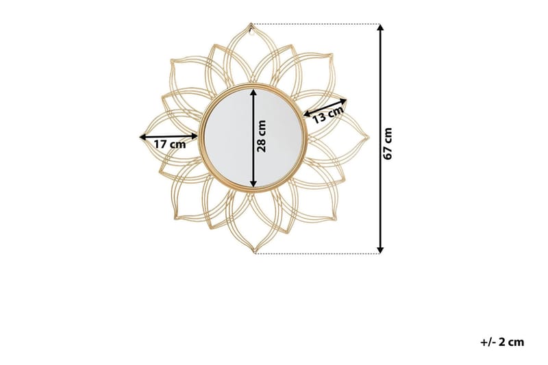 Spegel Milly 67 cm - Guld - Inredning - Spegel - Väggspegel