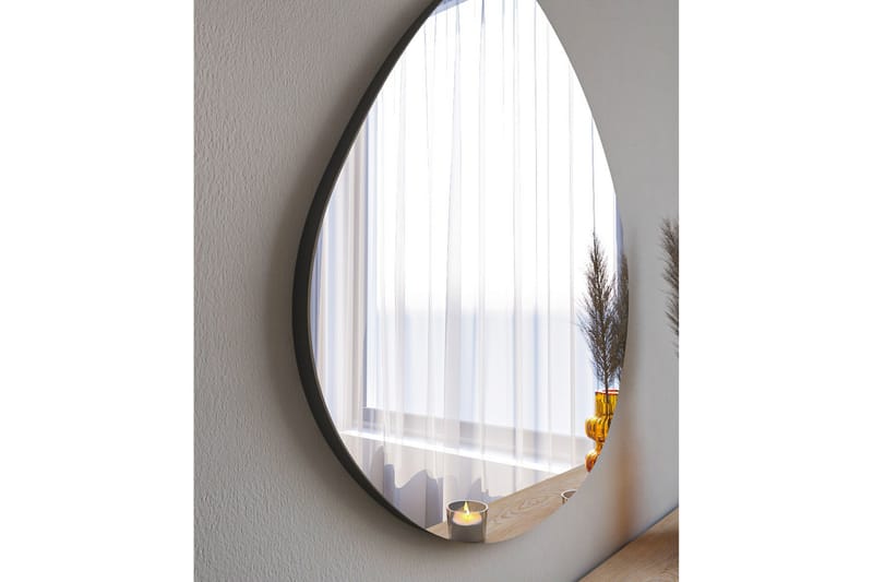 Spegel Omilo 60 cm Asymmetrisk - Svart - Hallspegel - Väggspegel