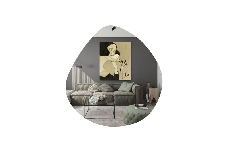 Spegel Omilo 60 cm Asymmetrisk - Svart - Inredning - Spegel - Väggspegel