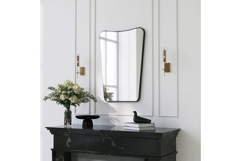 Spegel Sachin 50 cm Asymmetrisk - Svart - Hallspegel - Väggspegel