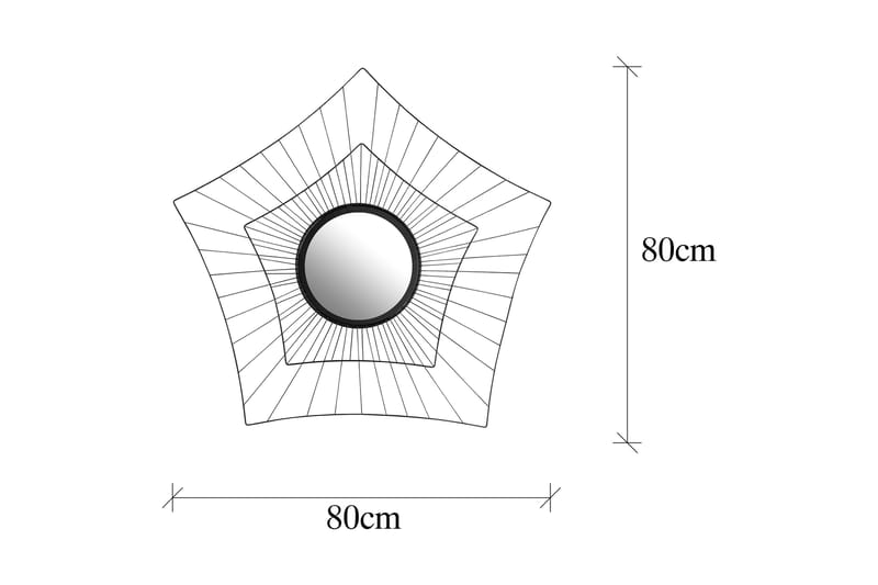 Spegel Star - Svart - Hallspegel - Väggspegel