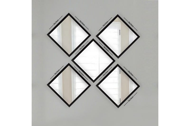 Spegel Velservrook - Silver/Svart - Hallspegel - Väggspegel