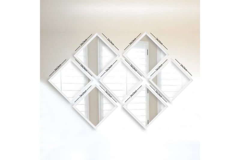 Spegel Velservrook - Vit/Silver - Hallspegel - Väggspegel