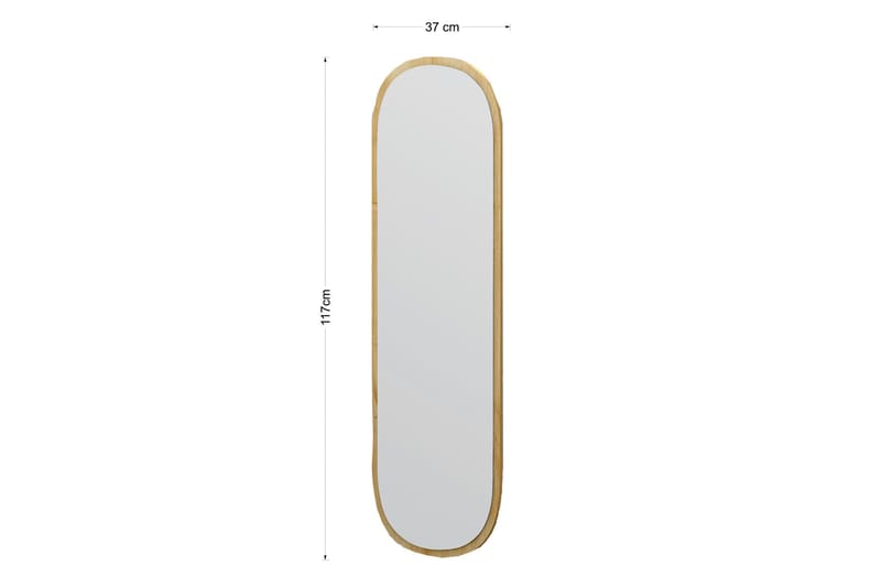 Spegel Zeos 40 cm Rektangulär - Trä/Natur - Inredning - Spegel - Väggspegel