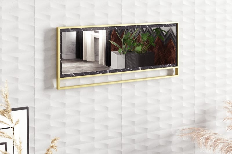 Spegel Pewo 90 cm - Guld|Svart - Hallspegel - Väggspegel