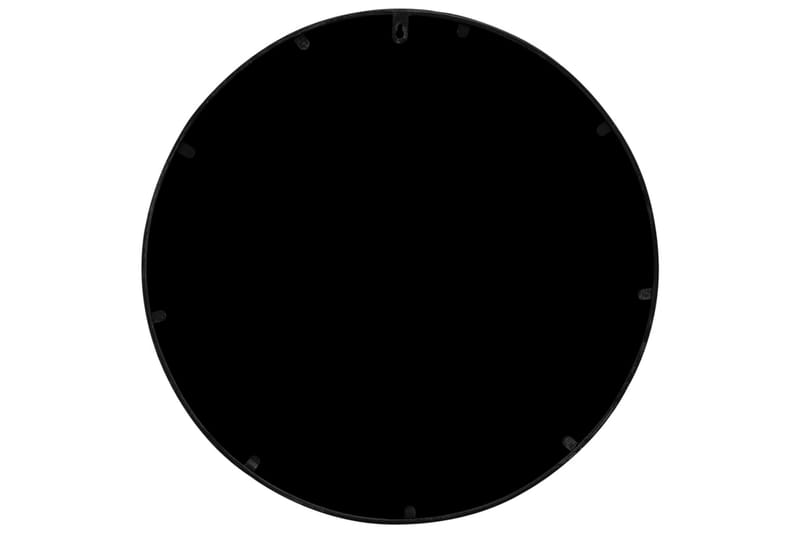 Trädgårdsspegel svart 60x3 cm rund järn för utomhusbruk - Svart - Hallspegel - Väggspegel