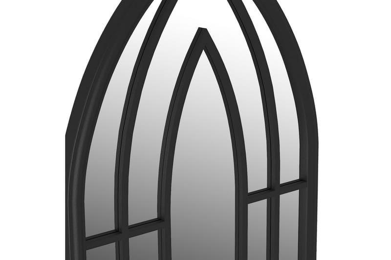 Trädgårdsspegel svart 70x30 cm järn för utomhusbruk - Svart - Hallspegel - Väggspegel