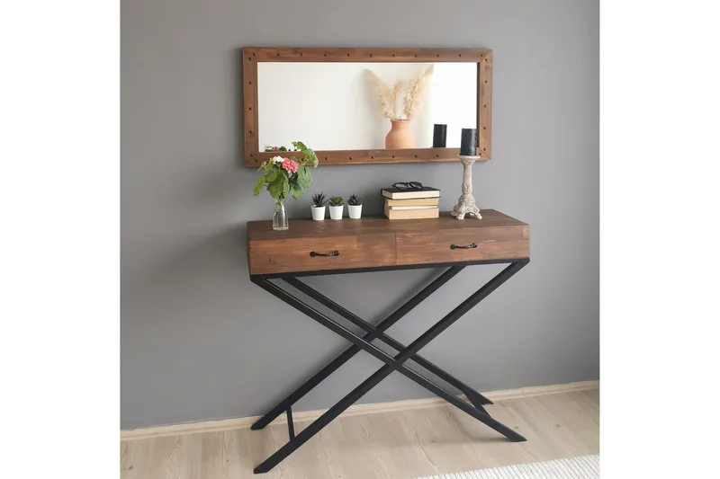 Trekell Dekorationsspegel 110 cm - Valnöt - Inredning - Spegel - Väggspegel