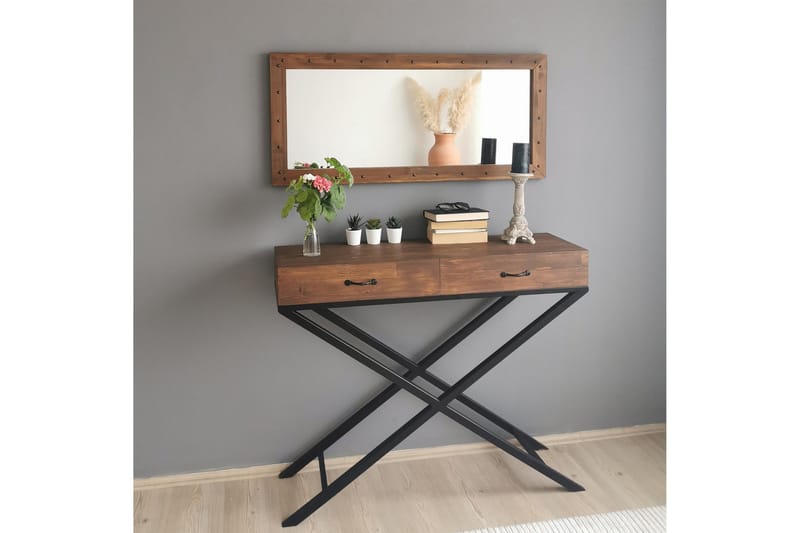 Trekell Dekorationsspegel 110 cm - Valnöt - Inredning - Spegel - Väggspegel