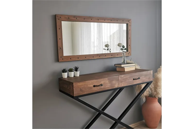 Trekell Dekorationsspegel 110 cm - Valnöt - Inredning - Spegel - Väggspegel