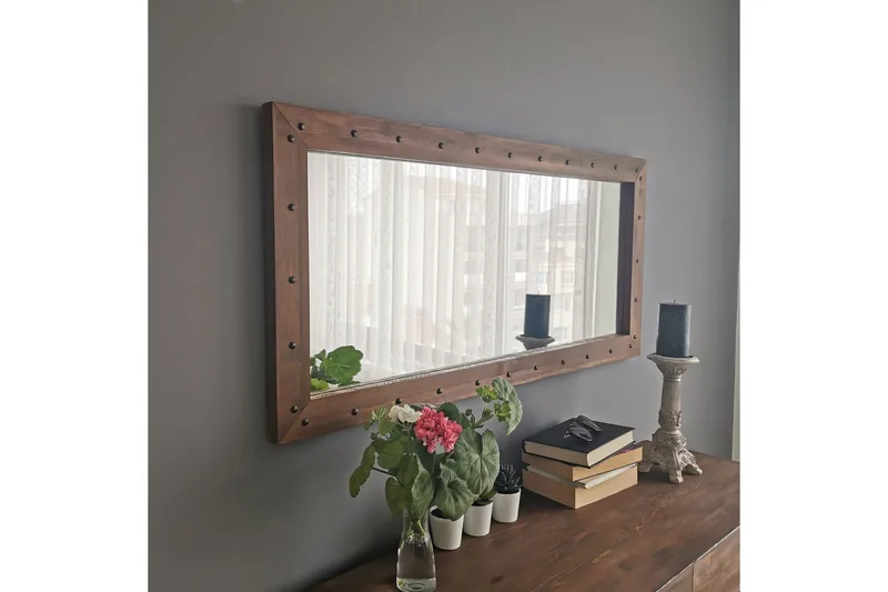 Trekell Dekorationsspegel 110 cm - Valnöt - Inredning - Spegel - Väggspegel