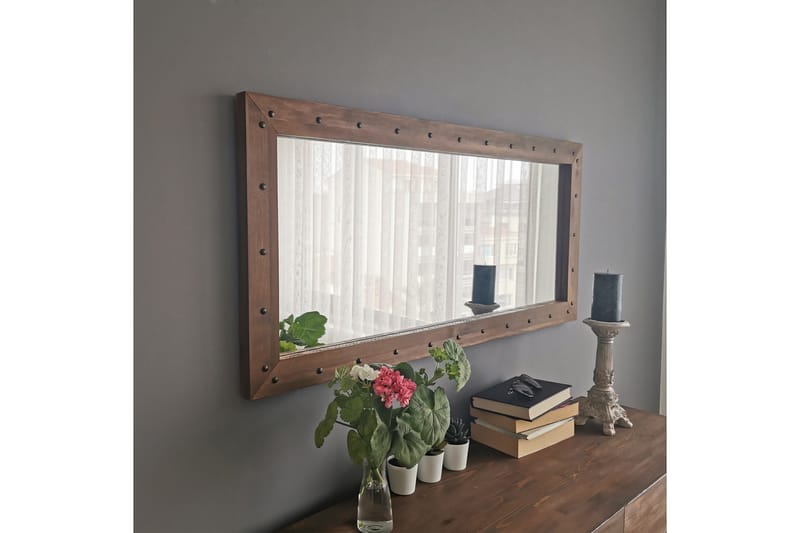 Trekell Dekorationsspegel 110 cm - Valnöt - Inredning - Spegel - Väggspegel