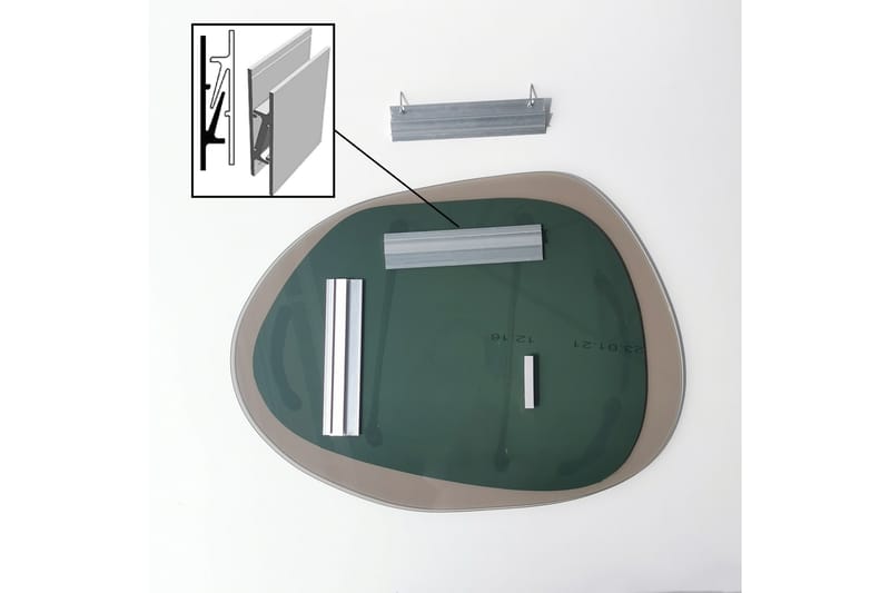 Väggspegel Banize 75x55 cm - Brons/Härdat Glas - Hallspegel - Väggspegel