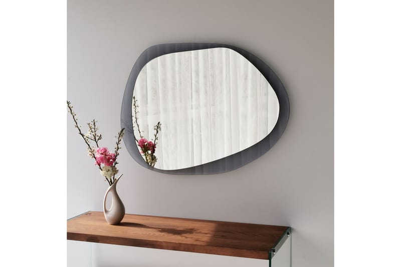 Väggspegel Banize 75x55 cm - Grå/Härdat Glas - Inredning - Spegel - Väggspegel