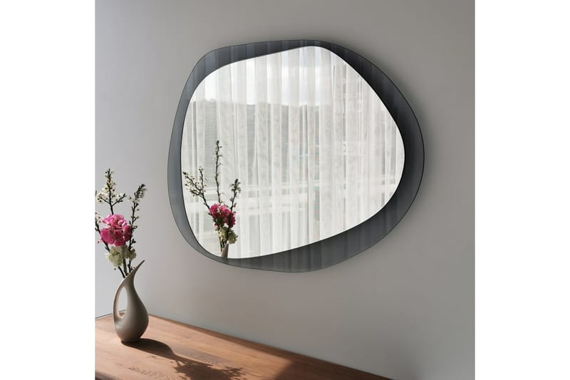 Väggspegel Banize 75x55 cm - Grå/Härdat Glas - Inredning - Spegel - Väggspegel
