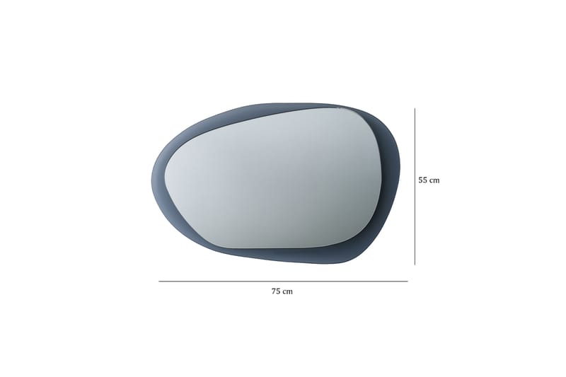 Väggspegel Banize 75x55 cm - Grå/Härdat Glas - Inredning - Spegel - Väggspegel