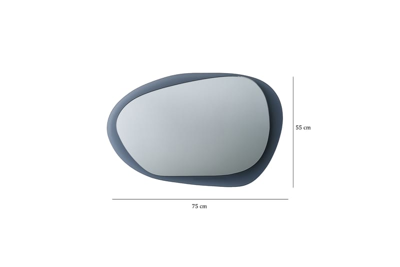 Väggspegel Banize 75x55 cm - Grå/Härdat Glas - Hallspegel - Väggspegel