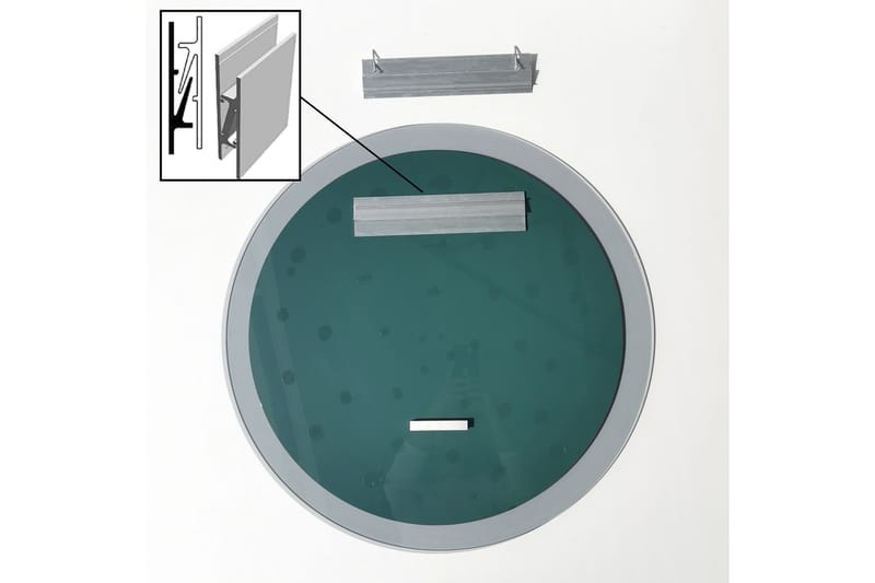 Väggspegel Banize Rund 65 cm - Grå/Härdat Glas - Hallspegel - Väggspegel