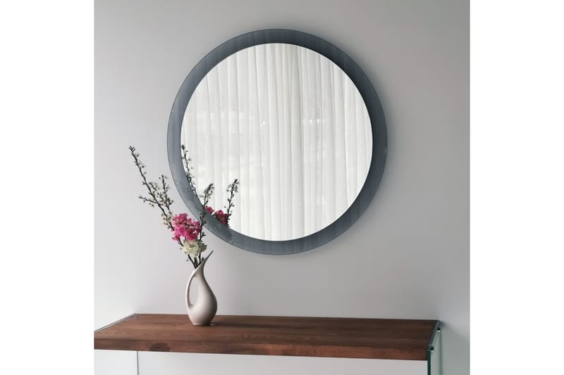 Väggspegel Banize Rund 65 cm - Grå/Härdat Glas - Inredning - Spegel - Väggspegel