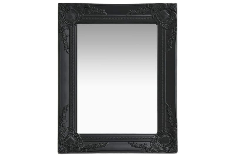 Väggspegel barockstil 50x40 cm svart - Svart - Hallspegel - Väggspegel