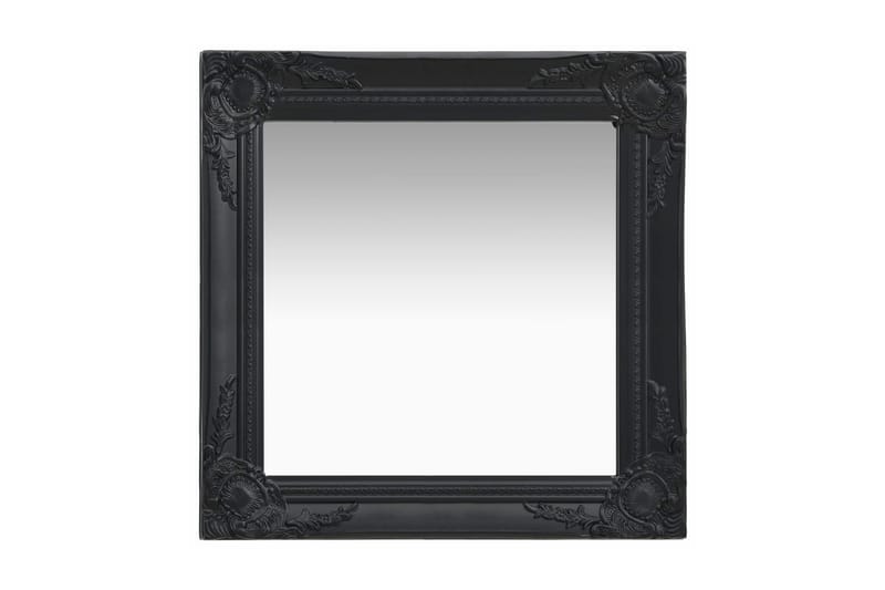 Väggspegel barockstil 50x50 cm svart - Svart - Hallspegel - Väggspegel