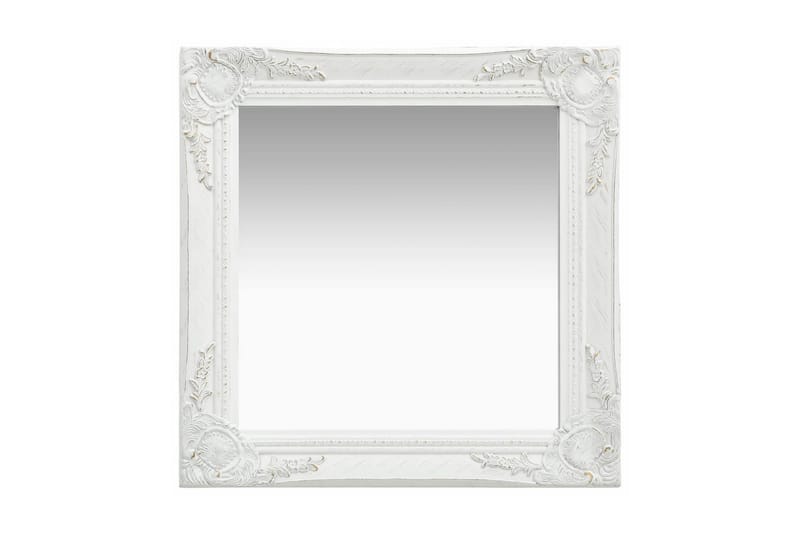 Väggspegel barockstil 50x50 cm vit - Vit - Hallspegel - Väggspegel