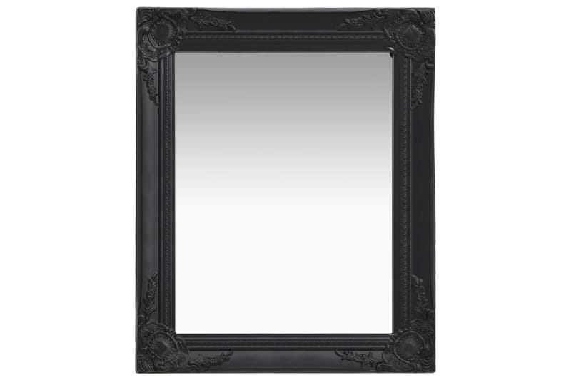 Väggspegel barockstil 50x60 cm svart - Svart - Hallspegel - Väggspegel