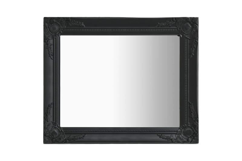 Väggspegel barockstil 50x60 cm svart - Svart - Hallspegel - Väggspegel