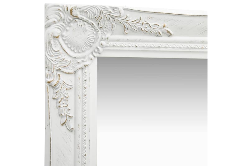 Väggspegel barockstil 50x60 cm vit - Vit - Hallspegel - Väggspegel