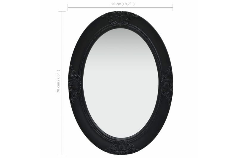 Väggspegel barockstil 50x70 cm svart - Svart - Hallspegel - Väggspegel