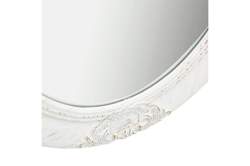 Väggspegel barockstil 50x70 cm vit - Vit - Hallspegel - Väggspegel