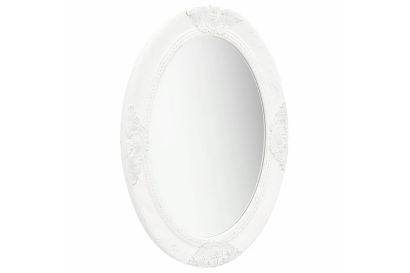 Väggspegel barockstil 50x70 cm vit - Vit - Hallspegel - Väggspegel