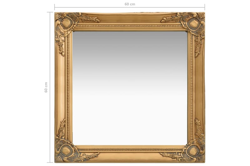 Väggspegel barockstil 60x60 cm guld - Guld - Hallspegel - Väggspegel
