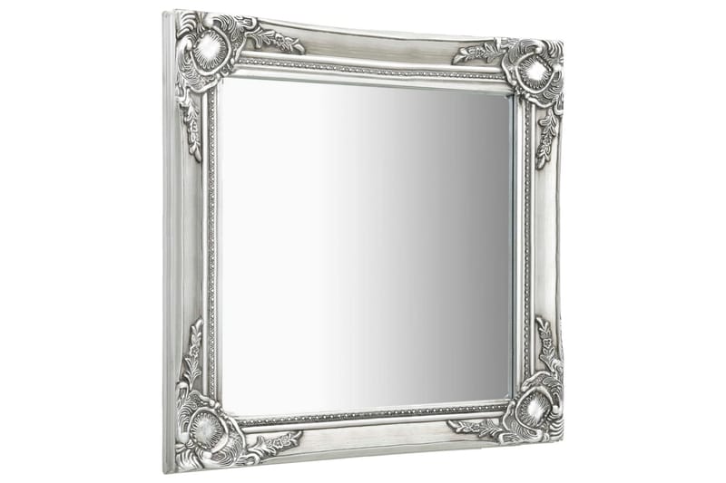 Väggspegel barockstil 60x60 cm silver - Silver - Hallspegel - Väggspegel