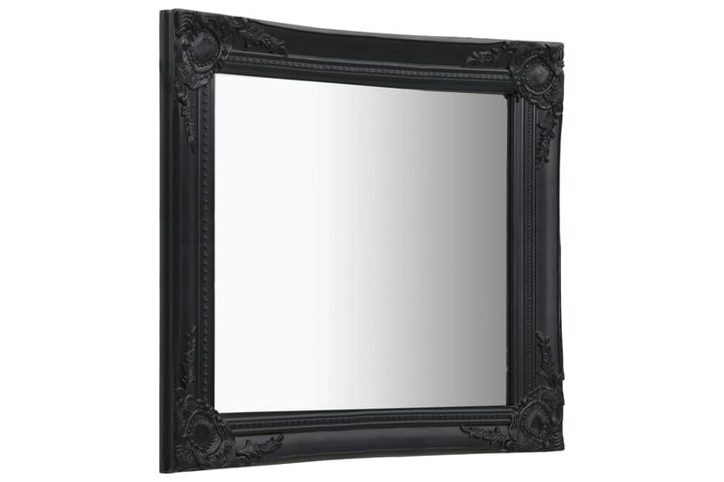 Väggspegel barockstil 60x60 cm svart - Svart - Hallspegel - Väggspegel